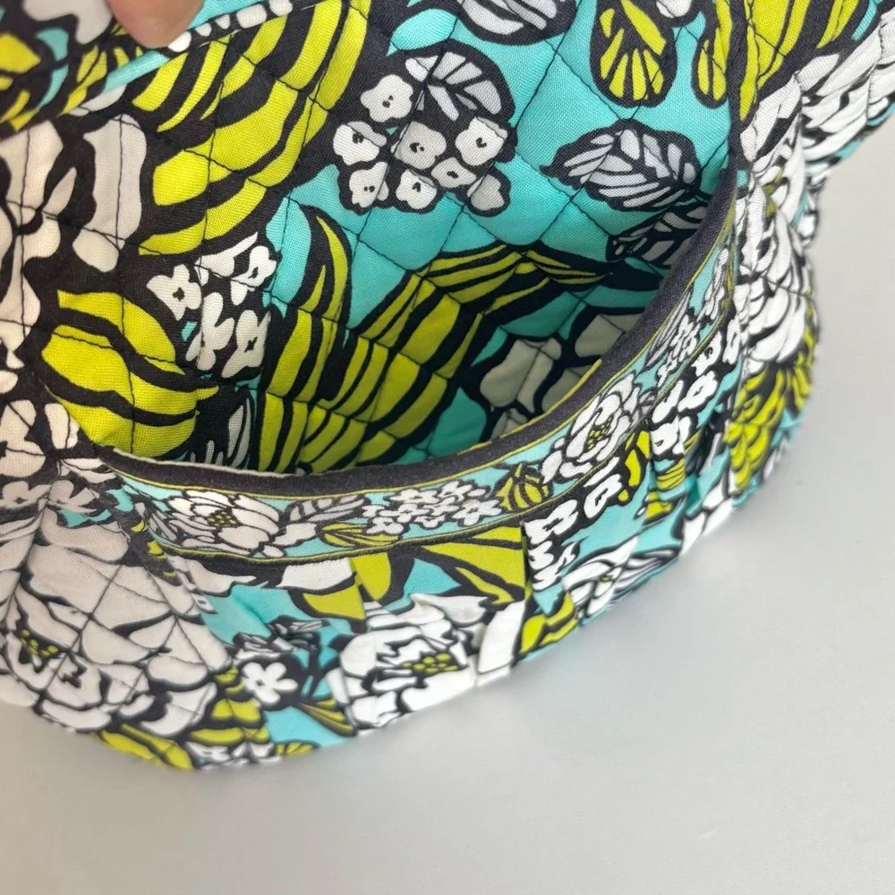 VERA BRADLEY SWEETHEART SHOULDER BAG Purse ISLAND BLOOMS Floral Teal/Green - Picture 9 of 13